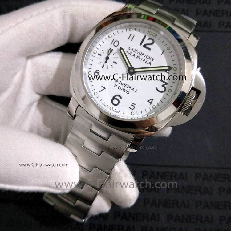 Replica Panerai PAM 113 Luminor Marina SS White Face Watch